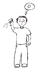 Simple line drawing of a standing man