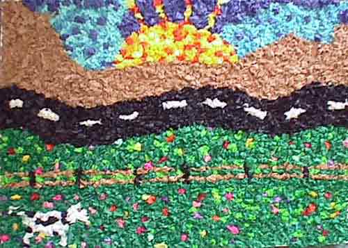 Sunset with Cow by Country Road