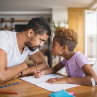 Father and daughter fighting over homework