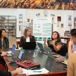 A large teacher meeting