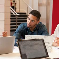 Four teachers meeting together