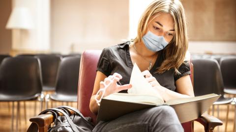 Woman reading a book